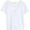 Levis kratka ženska majica bombažna z elastanom AUSTEN BUTTON THROUGH SS