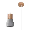 Sollux SL.0964 - Zavesni luster na sajli QUBIC 1xE27/60W/230V beton/drvo, siva