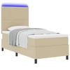 LED Box Spring Krevet Svijetlo siva i bijela. 80 x 200 cm