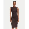 Rinascimento Cocktail obleka CFC0130327003 Rjava Slim Fit