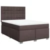 Vidaxl Box spring postelja z vzmetnico temno rjava 140x200 cm blago