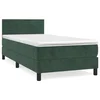 Vidaxl Box spring postelja z vzmetnico temno zelen 90x190 cm žamet