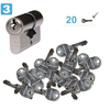Euro Secure ES.Ni je varnostni cilindrični vložek + 20 ključev. 45/45mm