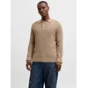 JACK & JONES Pulover JJPANNEL svetlo rjava