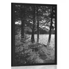 Plakat razgled na jezero v črnobeli barvi - 40x60 black