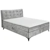 MID.YOU POSTELJA Z VZMETNICO 182 cm  x 210 cm , tekstil, leseni material siva