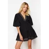 Trendyol Black Mini Woven Lace Detail Beach Dress