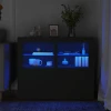 vidaXL vidaXL Stranska omarica z LED lučkami 2 kosa črn inženirski les, (20992475)