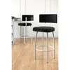 Hanah Home set od 4 barskih stolica Wosa, crna tkanina Babyface, bele metalne noge