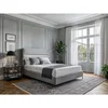 MID.YOU POSTELJA BOXSPRING x , tekstil, leseni material svetlo siva