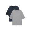 Pull&Bear Široka majica mornarska / pegasto siva
