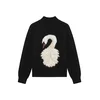 VERO MODA Pulover VMSWAN rjava/črna/bela