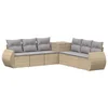 Set sofe 7 pcs Bež i svijetlo siva Poli Rattan i čelik