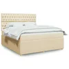 Box spring postelja z vzmetnico krem 180x200 cm blago - vidaXL - krema - 112.74 - 180 x 200 cm - vidaXL