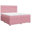 Vidaxl Box spring postelja z vzmetnico roza 200x200 cm žamet