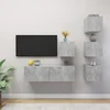 5-dijelni set TV ormarića siva boja betona konstruirano drvo