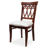 Casa Padrino Biedermeier dining room chair cream/dark brown 50 x 56 x H. 96 cm - Solid wood kitchen chair - Solid wood dining room furniture - Biedermeier dining room furniture