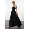 Trendyol Black Drape Detailed Woven Maxi Dress