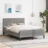 Okvir kreveta s madracem Svijetlo siva 140 x 190 cm Baršun