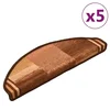 Vidaxl Samolepilne preproge za stopnice 5 kosov 65x21x4 cm rjave