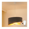 Brilagi - LED luster na sajli LYRA 1xE27/15W/230V siva/krem/zlatna