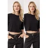 Trendyol Milla ženska majica Twoss24Ts00224, crna-crna