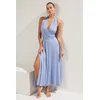 Trendyol Blue*009 Plain Regular Maxi Knitting 97% Polyester, 3% Elastane Dress