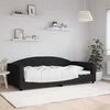 Dnevni krevet crni 100 x 200 cm od tkanine