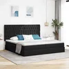 Krevet s od storage s madracem Crna 200 x 200 cm Lažna koža