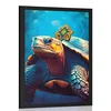Plakat modro zlata želva - 30x45 no frame