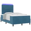 LED Box Spring Krevet Tamno plava 120 x 200 cm Baršun