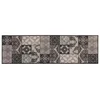 vidaXL Kuhinjska preproga Črn mozaik 150 x 45 cm 100% poliamid Pralna