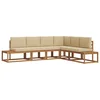 Set vanjskih sofa s jastukom 6 Komad Prirodna i bež