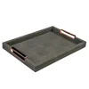 Evviva Pladenj Ecopel 40x28cm/pravokoten/siv/imitacija usnja