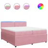 Vidaxl Box spring postelja z vzmetnico roza 200x200 cm žamet