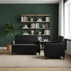 vidaXL Sofa set z shrambo 2 kos Črna Poliester
