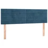 Vidaxl Posteljno vzglavje temno modra 144x5x78/88 cm žametna