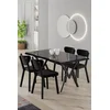 Hanah Home Trpezarijski set, 5 komada, Crni