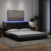 Okvir kreveta s LED-om bez madraca Hvar crni 180x200 cm od tkanine
