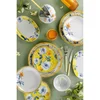 Jedilni komplet 50 kosov rumena/modra/porcelan