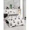 Lessentiel Maison Set Single posteljine Panda, 140x200cm, Beli