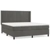 Vidaxl Box spring postelja z vzmetnico temno siva 180x200 cm žamet