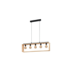 EGLO Viseća lampa FAMBOROUGH 5xE27 100 cm crna/drvo 43414