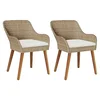 Vidaxl Vrtni Stol z blazino 2 szt. Bež 62,5 x 55 x 82 cm poli ratan