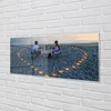 tulup.si Slika na akrilnem steklu Srce s parom sveče morja 140x70 cm 4 obešalnika