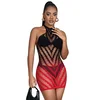 Short fishnet red-black dress