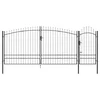 vidaXL vidaXL Vrtna vrata z vrhom bodic sivo 195x500 cm jeklenka, (22094403)