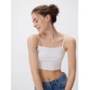 Reserved - Crop top s naramenicama - belo - WC380-00X