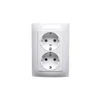 Simon 10 Dvojna SCHUKO vtičnica z zaklopkami bela 16A 250V IP20 CGSZ2Z/11