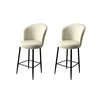 Hanah Home Set barskih stolica Fora, 2 komada, Krem-crni